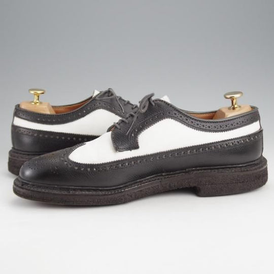 極上★オールデン 7.5D【貴重★BEAMS別注/ロングウイング/97670】バリーラスト/黒×白/コンビ/グレインレザー/ビームス/ALDEN★j639