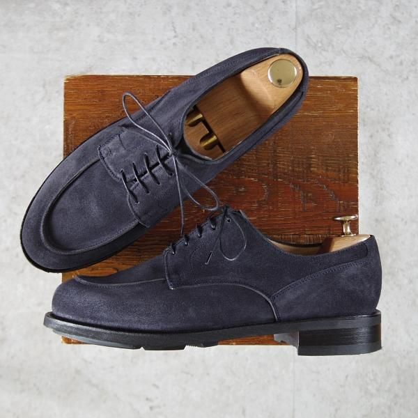 極美品★パラブーツ SIZE 8【定価￥84,700-★ドレス仕様シャンボード/CHAMBORD】Uチップ/スエード/紺/メンズ/Paraboot★j640