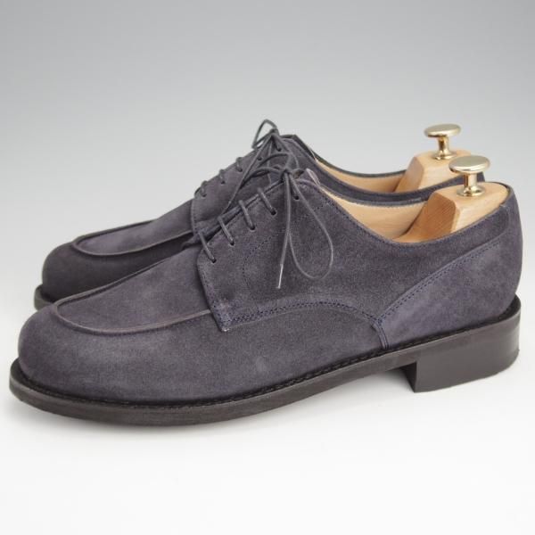 極美品★パラブーツ SIZE 8【定価￥84,700-★ドレス仕様シャンボード/CHAMBORD】Uチップ/スエード/紺/メンズ/Paraboot★j640