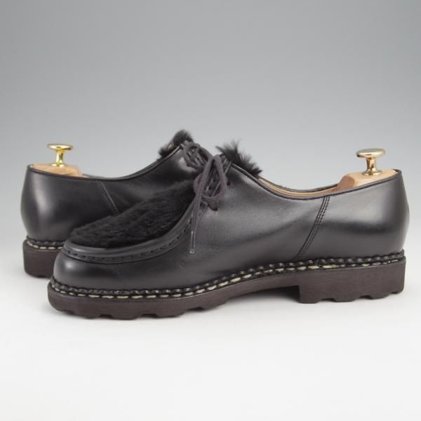 極上★パラブーツ SIZE 40.5【定価￥79,200-★LAPIN(ラビットファー)仕様/ミカエル/MICHAEL】チロリアンシューズ/黒/Paraboot★j643