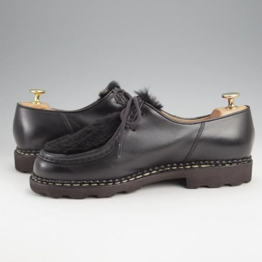 極上★パラブーツ SIZE 40.5【定価￥79,200-★LAPIN(ラビットファー)仕様/ミカエル/MICHAEL】チロリアンシューズ/黒/Paraboot★j643