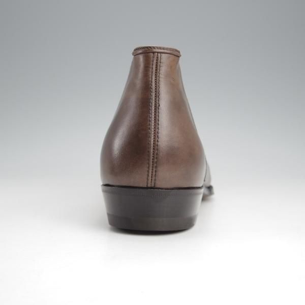 未使用★(伊)エンツォ・ボナフェ SIZE 7.5【定価￥143,000-★ミュージアムカーフ/CARY GRANT 3】Bonjuラスト/灰茶/Enzo Bonafe★j644