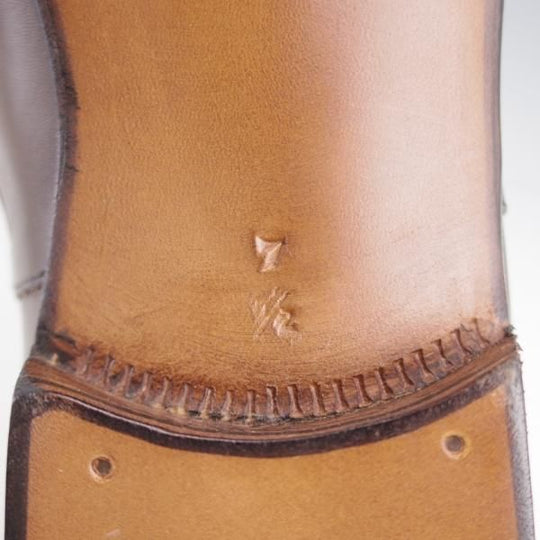 未使用★(伊)エンツォ・ボナフェ SIZE 7.5【定価￥143,000-★ミュージアムカーフ/CARY GRANT 3】Bonjuラスト/灰茶/Enzo Bonafe★j644