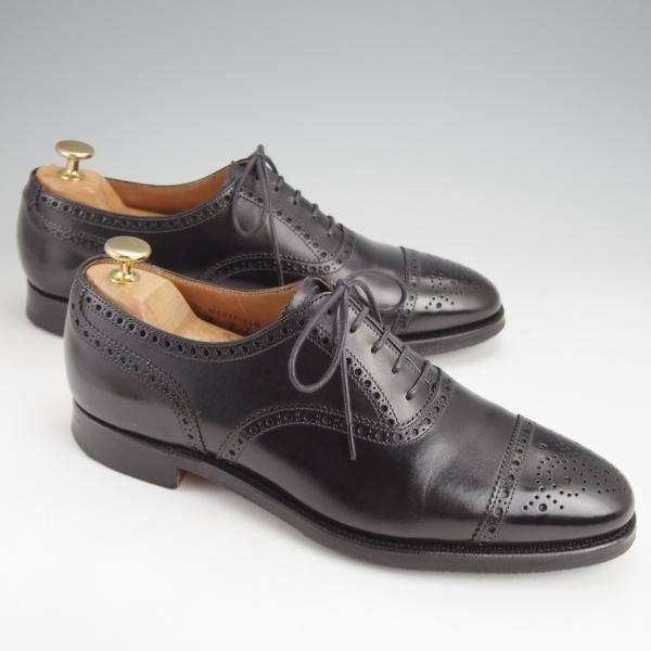 極上★クロケット&ジョーンズ 7E【同系モデル定価￥100,100-★WESTFIELD/ウエストフィールド】341ラスト/セミブローグ/カーフ/黒★j645