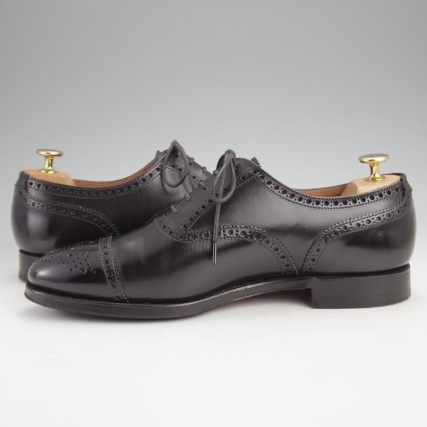 極上★クロケット&ジョーンズ 7E【同系モデル定価￥100,100-★WESTFIELD/ウエストフィールド】341ラスト/セミブローグ/カーフ/黒★j645