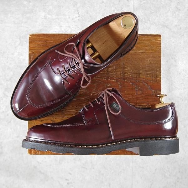 極上★パラブーツ SIZE 8【定価￥148,500-★コードバン仕様/AVIGNON/アヴィニョン】Uチップ/グリフソール/黒/メンズ/Paraboot★j647