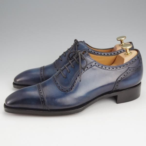 未使用★(英)ガジアーノ&ガーリング 6.5E【モデル定価￥231,000-★DECOラスト/ST.JAMES 2】クォーターブローグ/紺/GAZIANO&GIRLING★j648