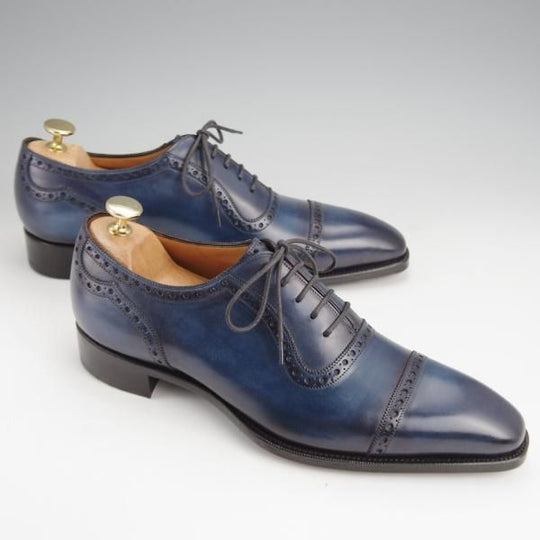 未使用★(英)ガジアーノ&ガーリング 6.5E【モデル定価￥231,000-★DECOラスト/ST.JAMES 2】クォーターブローグ/紺/GAZIANO&GIRLING★j648