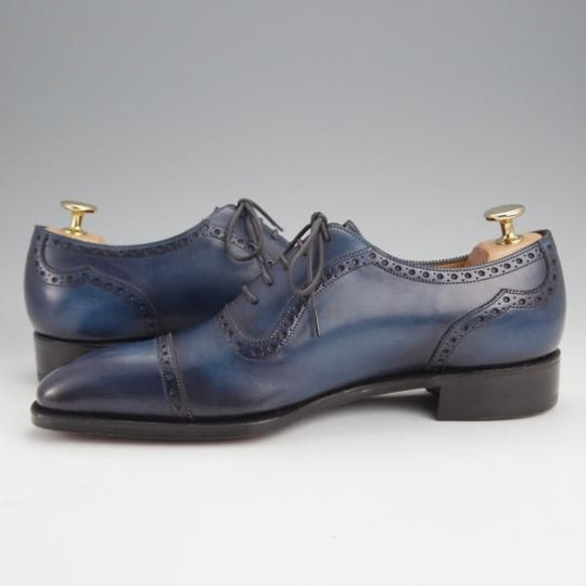 未使用★(英)ガジアーノ&ガーリング 6.5E【モデル定価￥231,000-★DECOラスト/ST.JAMES 2】クォーターブローグ/紺/GAZIANO&GIRLING★j648