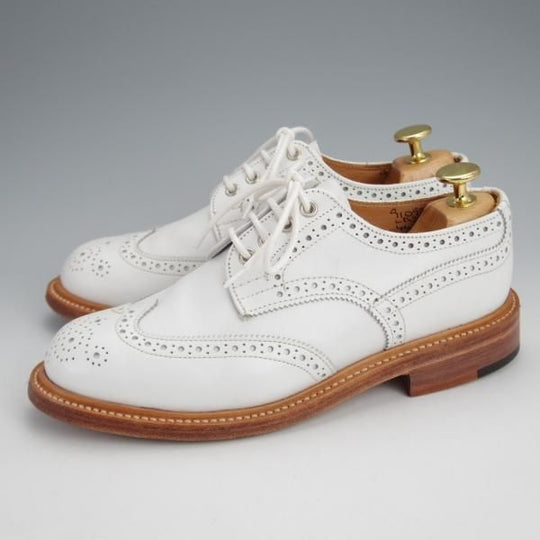 極美品★トリッカーズ(レディース) SIZE 4.5【モデル定価￥121,000-★バートン/BOURTON】L5633/フルブローグ/カーフ/白/Tricker's★j650