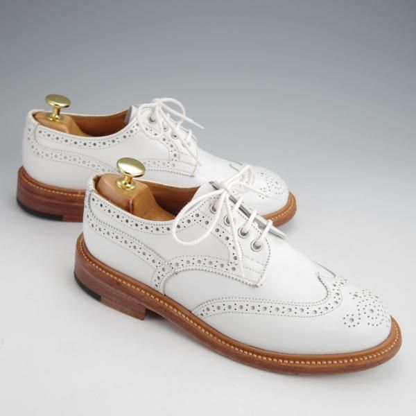 極美品★トリッカーズ(レディース) SIZE 4.5【モデル定価￥121,000-★バートン/BOURTON】L5633/フルブローグ/カーフ/白/Tricker's★j650