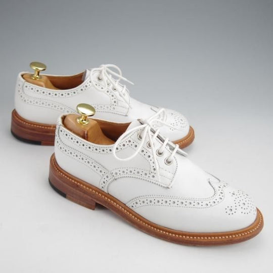 極美品★トリッカーズ(レディース) SIZE 4.5【モデル定価￥121,000-★バートン/BOURTON】L5633/フルブローグ/カーフ/白/Tricker's★j650