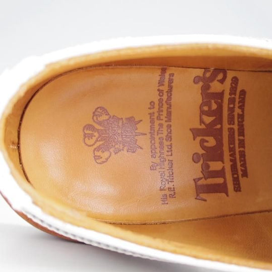極美品★トリッカーズ(レディース) SIZE 4.5【モデル定価￥121,000-★バートン/BOURTON】L5633/フルブローグ/カーフ/白/Tricker's★j650
