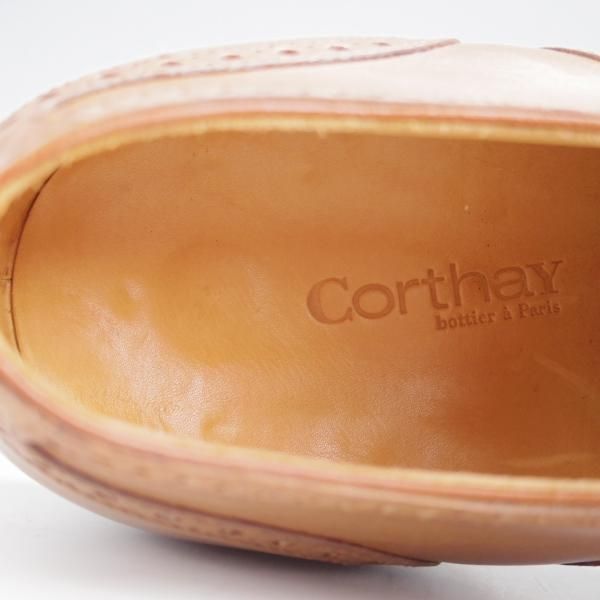 ほぼ試着程度★(仏)Corthay/コルテ SIZE 7【定価20万円程度★クォーターブローグ/薄茶】カーフ/メンズ★j651