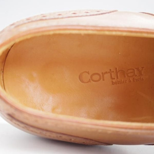ほぼ試着程度★(仏)Corthay/コルテ SIZE 7【定価20万円程度★クォーターブローグ/薄茶】カーフ/メンズ★j651