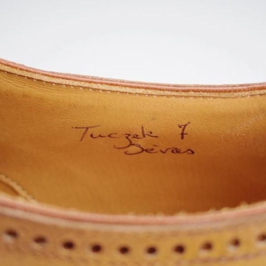 ほぼ試着程度★(仏)Corthay/コルテ SIZE 7【定価20万円程度★クォーターブローグ/薄茶】カーフ/メンズ★j651