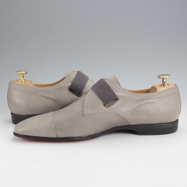 未使用★(伊製)HERMES/エルメス SIZE 40.5【★モンクストラップ/灰】カーフ/メンズ★j654