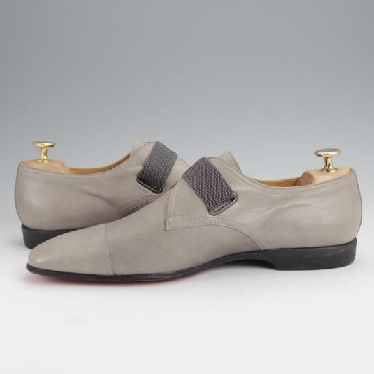 未使用★(伊製)HERMES/エルメス SIZE 40.5【★モンクストラップ/灰】カーフ/メンズ★j654