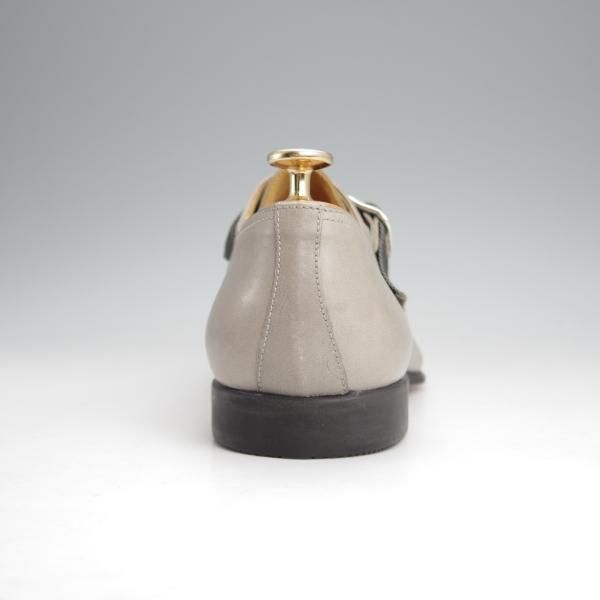 未使用★(伊製)HERMES/エルメス SIZE 40.5【★モンクストラップ/灰】カーフ/メンズ★j654