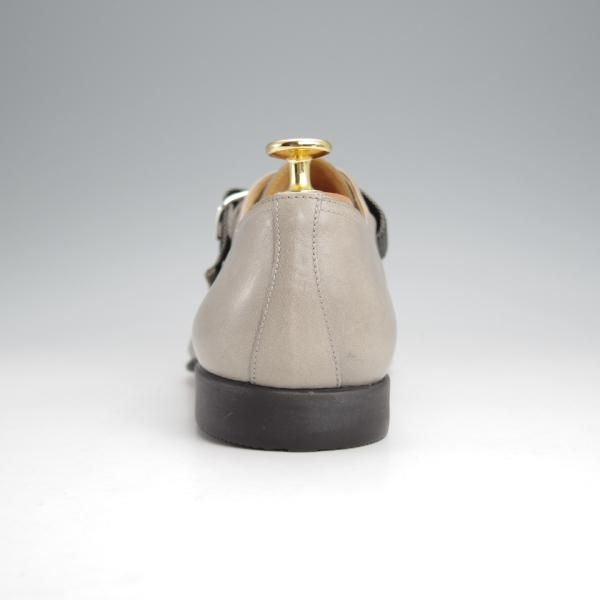 未使用★(伊製)HERMES/エルメス SIZE 40.5【★モンクストラップ/灰】カーフ/メンズ★j654