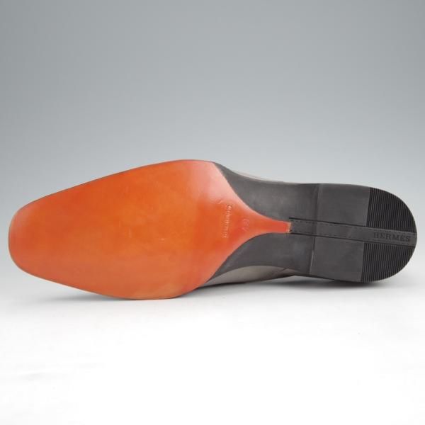 未使用★(伊製)HERMES/エルメス SIZE 40.5【★モンクストラップ/灰】カーフ/メンズ★j654