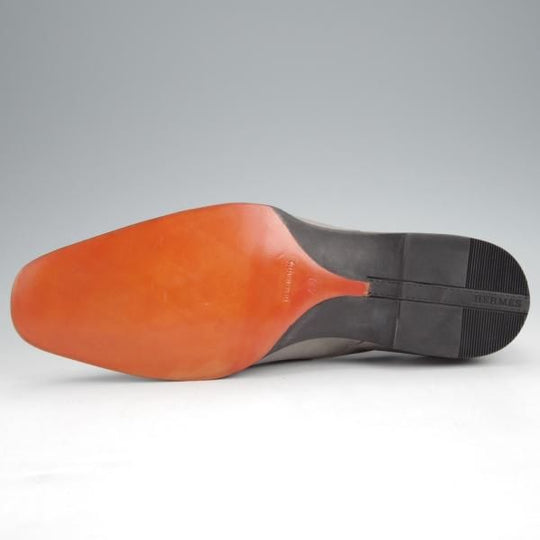 未使用★(伊製)HERMES/エルメス SIZE 40.5【★モンクストラップ/灰】カーフ/メンズ★j654