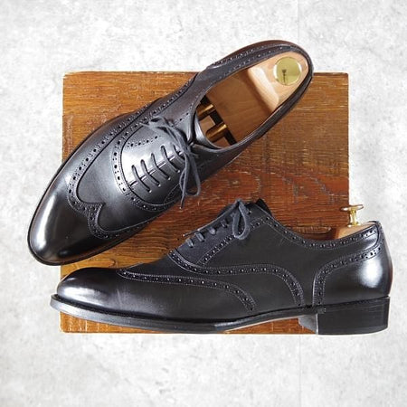 極上★シェットランドフォックス SIZE 8【定価￥70,400-★ケンジントン2/フルブローグ/012F】カーフ/黒/メンズ/Shetlandfox★j657