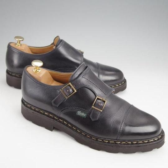 極美品★パラブーツ SIZE 8【定価￥82,500-★ウィリアム/WILLIAM】マルシェソール/ダブルモンク/リスレザー/NUIT/紺/Paraboot★j662