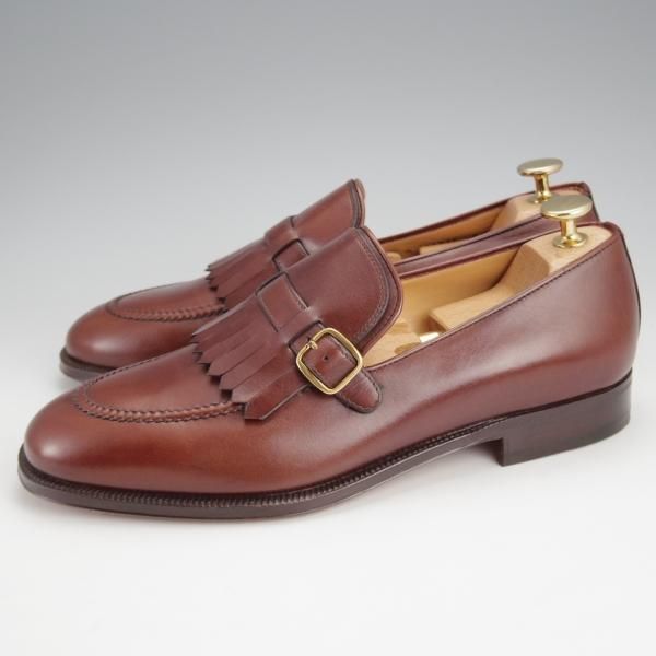 未使用★(伊)タニノクリスチー SIZE 6【デッドストック品★キルトモンク/BOLZO/ローファー】カーフ/茶/メンズ/TANINO CRISCI★j666