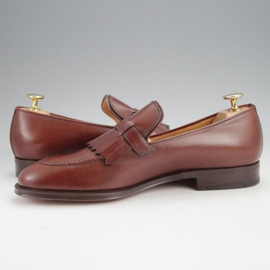 未使用★(伊)タニノクリスチー SIZE 6【デッドストック品★キルトモンク/BOLZO/ローファー】カーフ/茶/メンズ/TANINO CRISCI★j666