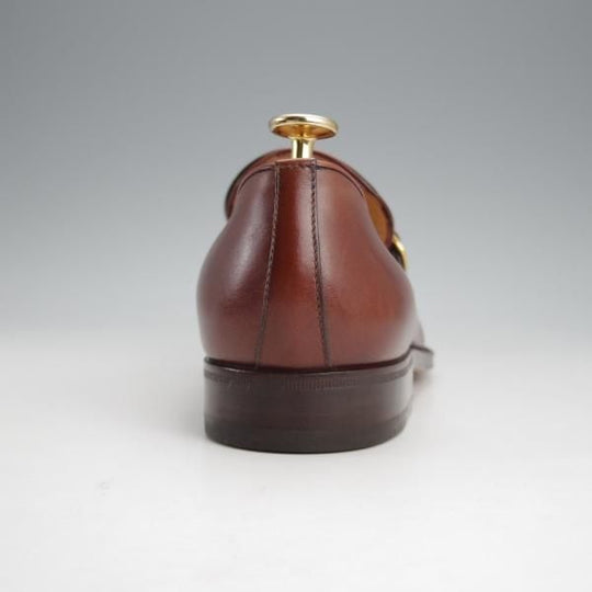 未使用★(伊)タニノクリスチー SIZE 6【デッドストック品★キルトモンク/BOLZO/ローファー】カーフ/茶/メンズ/TANINO CRISCI★j666