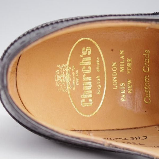 未使用★チャーチ 65F/UK6.5【現行定価￥176,000-★100ラスト/CHETWYND/チェットウインド】フルブローグ/カーフ/黒/Church's★j668