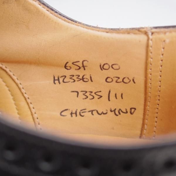未使用★チャーチ 65F/UK6.5【現行定価￥176,000-★100ラスト/CHETWYND/チェットウインド】フルブローグ/カーフ/黒/Church's★j668