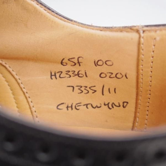 未使用★チャーチ 65F/UK6.5【現行定価￥176,000-★100ラスト/CHETWYND/チェットウインド】フルブローグ/カーフ/黒/Church's★j668