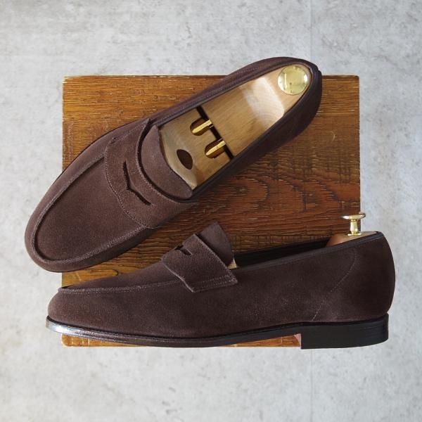 未使用★クロケット&ジョーンズ UK8.5/US9E【貴重★ブルックスブラザーズ別注/Peal&co】コインローファー/濃茶/Crockett&Jones★j673