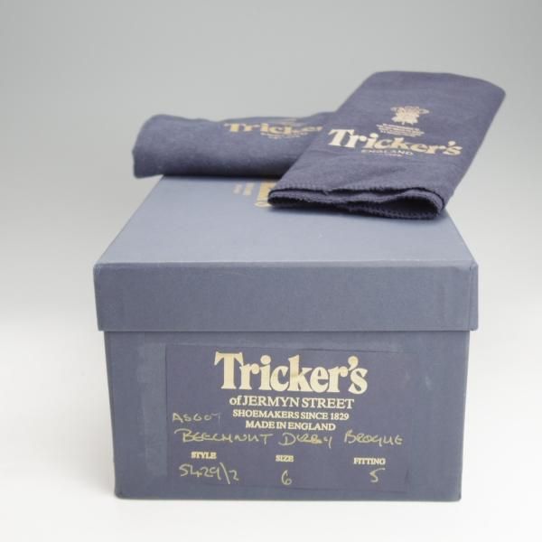 極上★トリッカーズ SIZE 6【現行定価10万円以上★フルブローグ/ASCOT/5429】カーフ/茶/メンズ/Tricker's★j675
