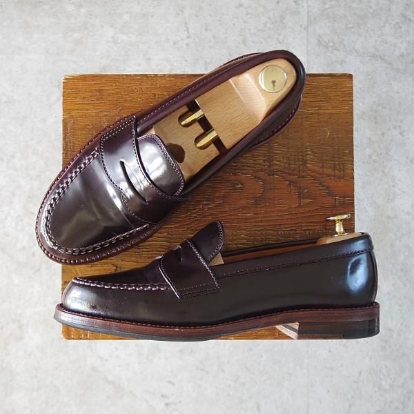 極美品★オールデン 6.5E【現行定価17万円程度★コードバン仕様/D6207】ヴァンラスト/バンラスト/赤茶/コインローファー/ALDEN★j681