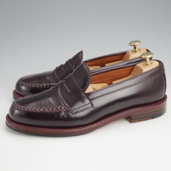 極美品★オールデン 6.5E【現行定価17万円程度★コードバン仕様/D6207】ヴァンラスト/バンラスト/赤茶/コインローファー/ALDEN★j681