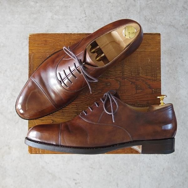 美品★(東欧)VASS/ヴァーシュ SIZE 40.5【定価￥132,000-★Alt English/ストレートチップ】Fラスト/ミュージアムカーフ/茶★j686