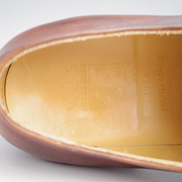 美品★(東欧)VASS/ヴァーシュ SIZE 40.5【定価￥132,000-★Alt English/ストレートチップ】Fラスト/ミュージアムカーフ/茶★j686