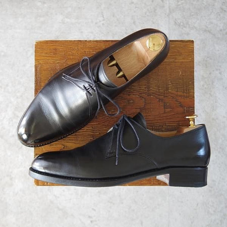 美品★(東欧)VASS/ヴァーシュ SIZE 40【貴重★London 3-eyelet/Vフロント】Fラスト/プレーントゥ/カーフ/黒/メンズ★j687