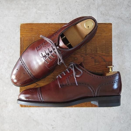 ほぼ未使用★三陽山長 SIZE 7【定価￥83,600-★寿伍郎/R2010ラスト】セミブローグ/カーフ/濃茶/メンズ/JUGORO/Sanyo Yamacho★j688
