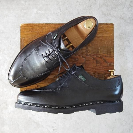 極美品★パラブーツ SIZE 7.5【定価￥79,200-★アヴィニョン/AVIGNON】グリフソール/リスレザー/Uチップ/NOIR/黒/Paraboot★j689
