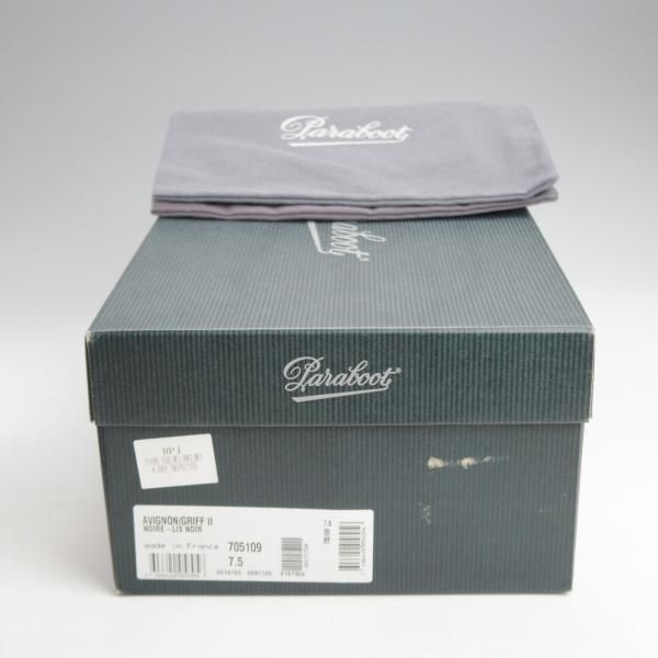 極美品★パラブーツ SIZE 7.5【定価￥79,200-★アヴィニョン/AVIGNON】グリフソール/リスレザー/Uチップ/NOIR/黒/Paraboot★j689