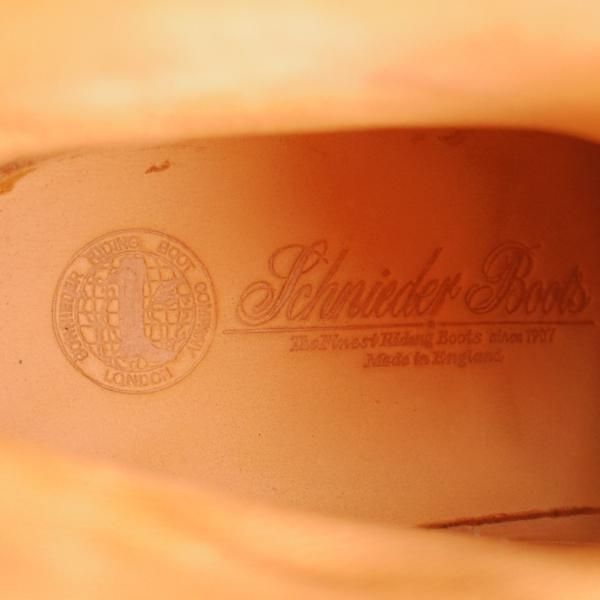 未使用★(英)シュナイダーブーツ SIZE 6【極希少★ジョッパーブーツ/キャンバス×カーフ】52ラスト/BRACKEN/茶/SCHNIEDER BOOTS★j693