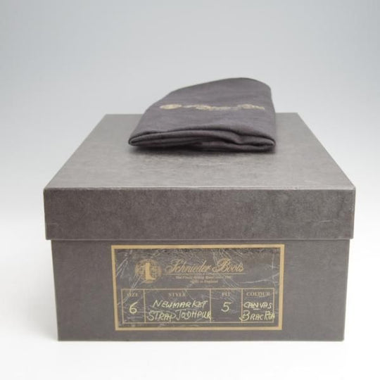 未使用★(英)シュナイダーブーツ SIZE 6【極希少★ジョッパーブーツ/キャンバス×カーフ】52ラスト/BRACKEN/茶/SCHNIEDER BOOTS★j693