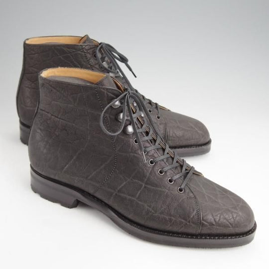 未使用★(伊)F.LLIジャコメッティ SIZE 40.5【貴重★象革/エレファントレザー/モンキーブーツ】FG400/PIATRラスト/黒/Giacometti★j694