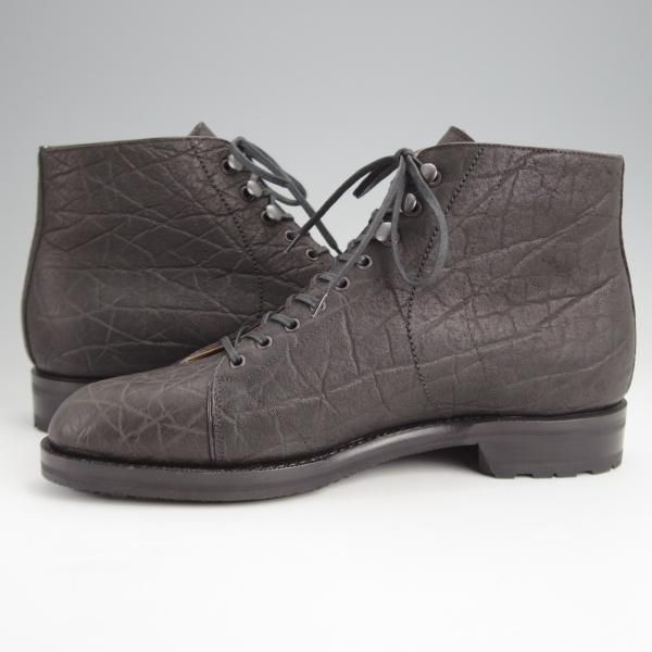 未使用★(伊)F.LLIジャコメッティ SIZE 40.5【貴重★象革/エレファントレザー/モンキーブーツ】FG400/PIATRラスト/黒/Giacometti★j694