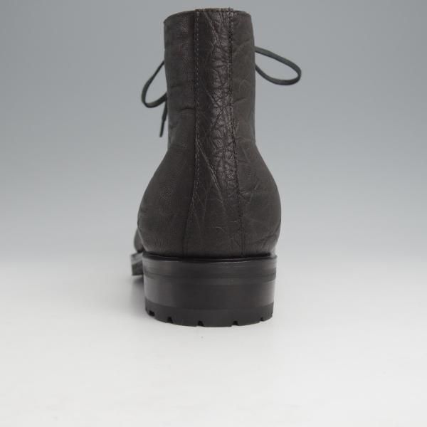 未使用★(伊)F.LLIジャコメッティ SIZE 40.5【貴重★象革/エレファントレザー/モンキーブーツ】FG400/PIATRラスト/黒/Giacometti★j694