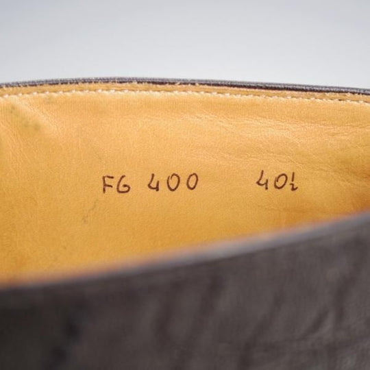 未使用★(伊)F.LLIジャコメッティ SIZE 40.5【貴重★象革/エレファントレザー/モンキーブーツ】FG400/PIATRラスト/黒/Giacometti★j694